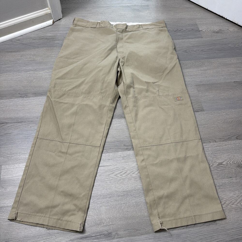 Dickies Men's Loose Fit Straight Double Knee Twill Work Pants Khaki Size 40x30